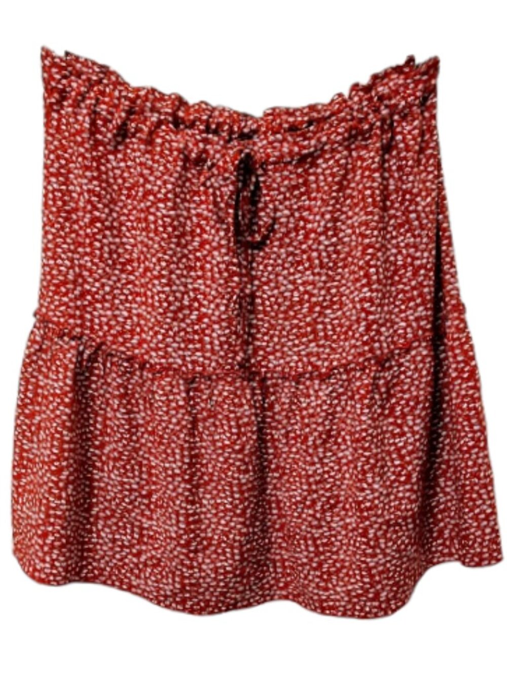 Brandy Melville Flirty Red Floral Drawstring Waist Mini Skirt One Size